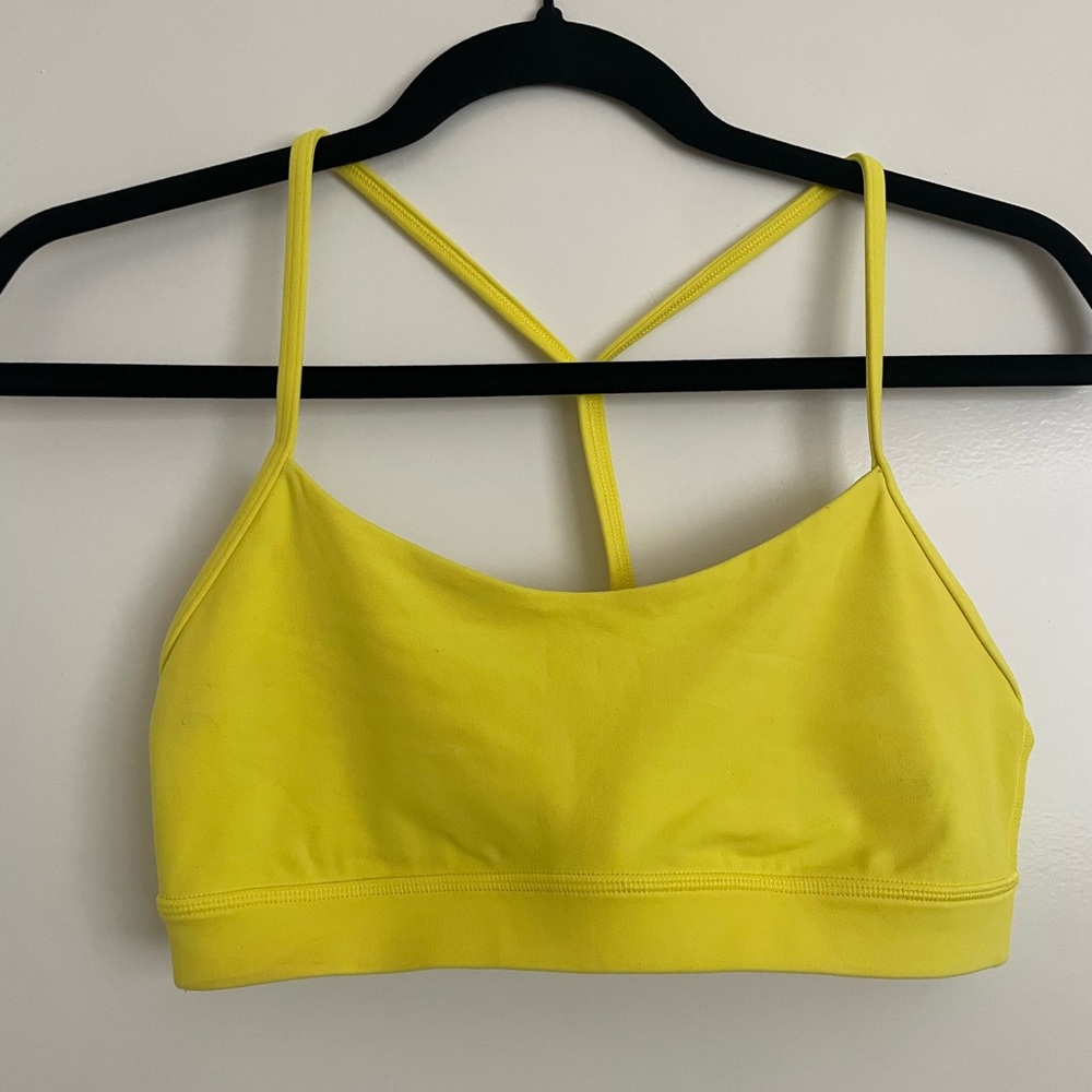 Lululemon Athletica Flow Y Nulu Sports Bra Light Support Sonic Yellow Size 8